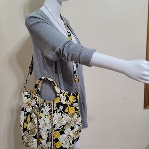 Vera Bradley Yellow and Black Floral Crossbody Bag